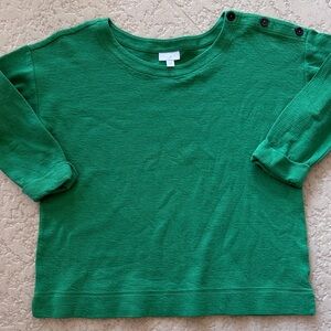 J. Jill Green Button-Shoulder lightweight Sweater